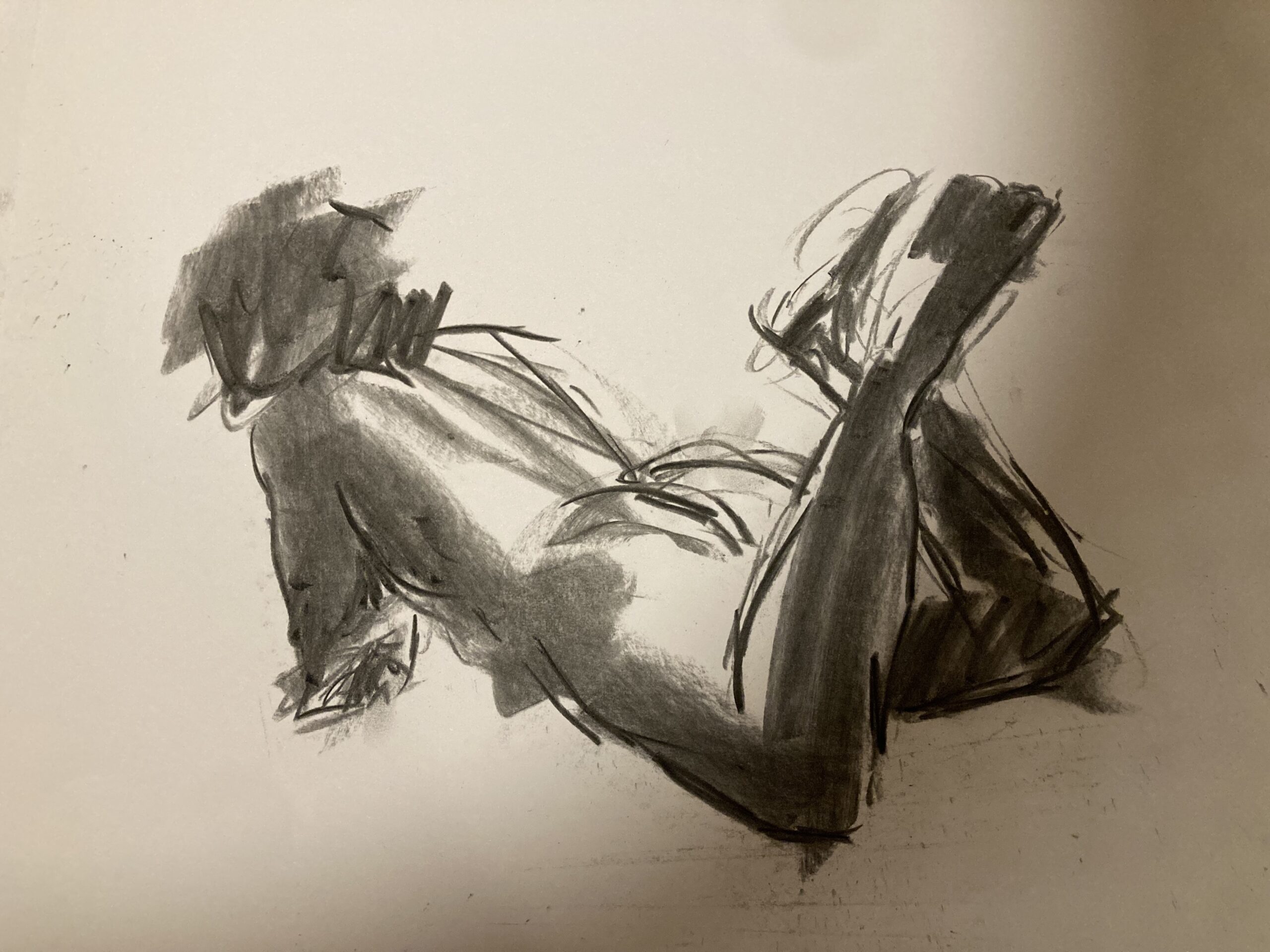 PEACE (2024), kul på papir, 20x30 cm.