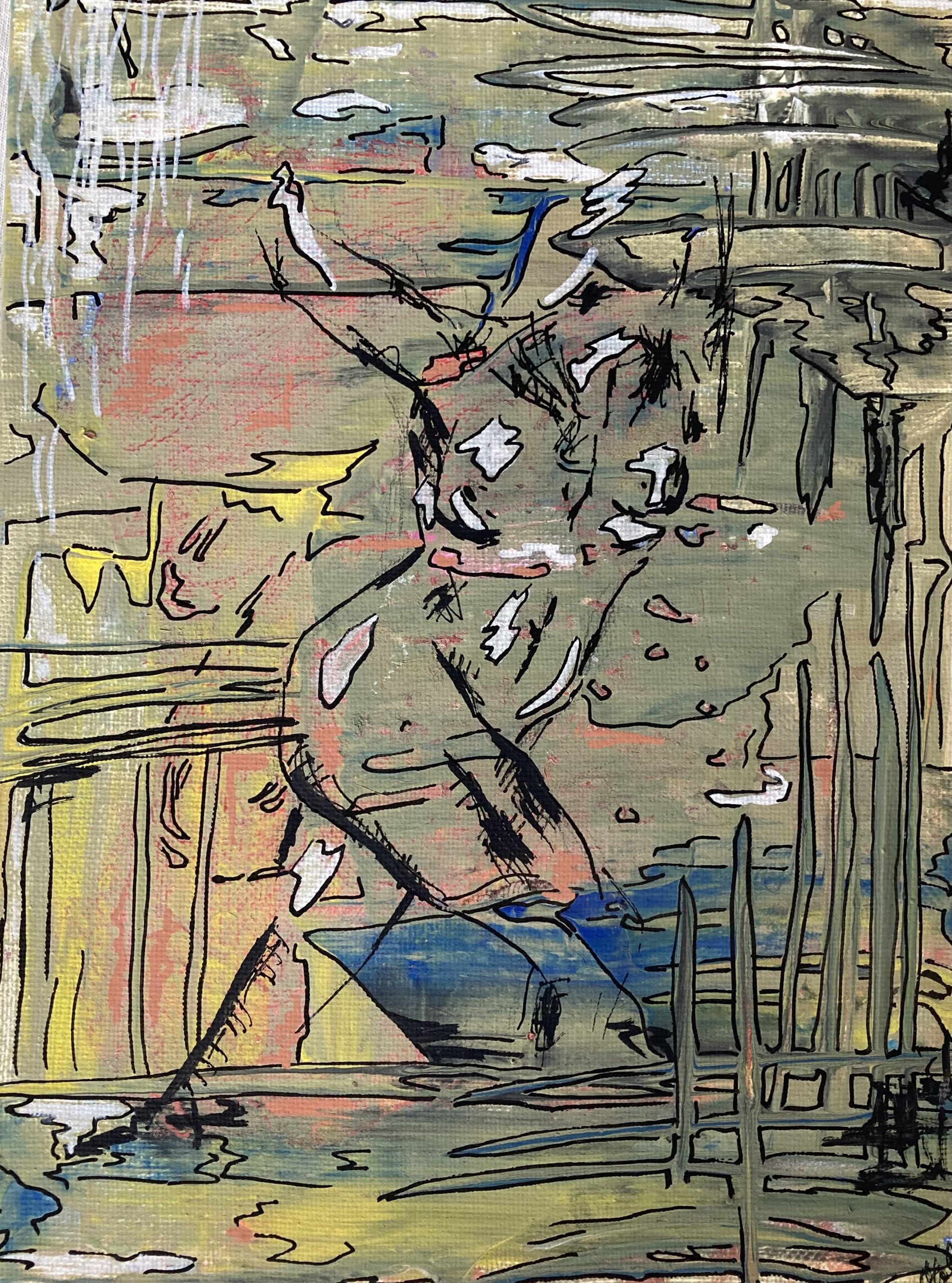 STRENGTH (2023), 18x24, Akrylmix på genbrugslærred